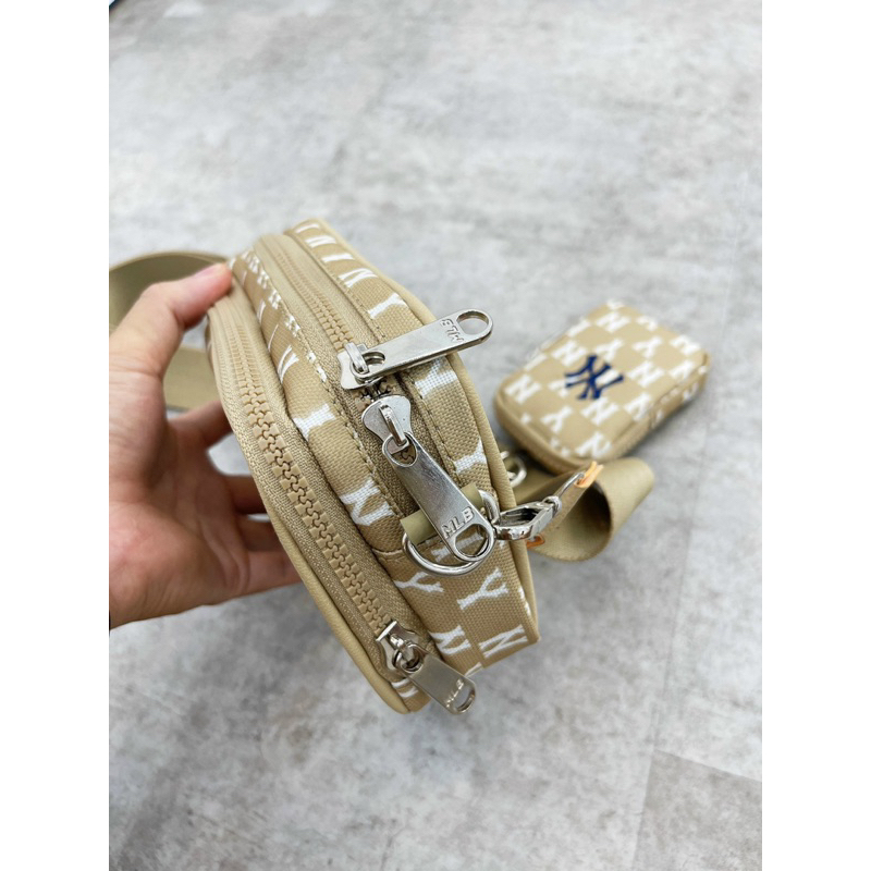 Túi Đeo Chéo Beige MLB Full Mạc Tag Size 18 Siêu Phẩm