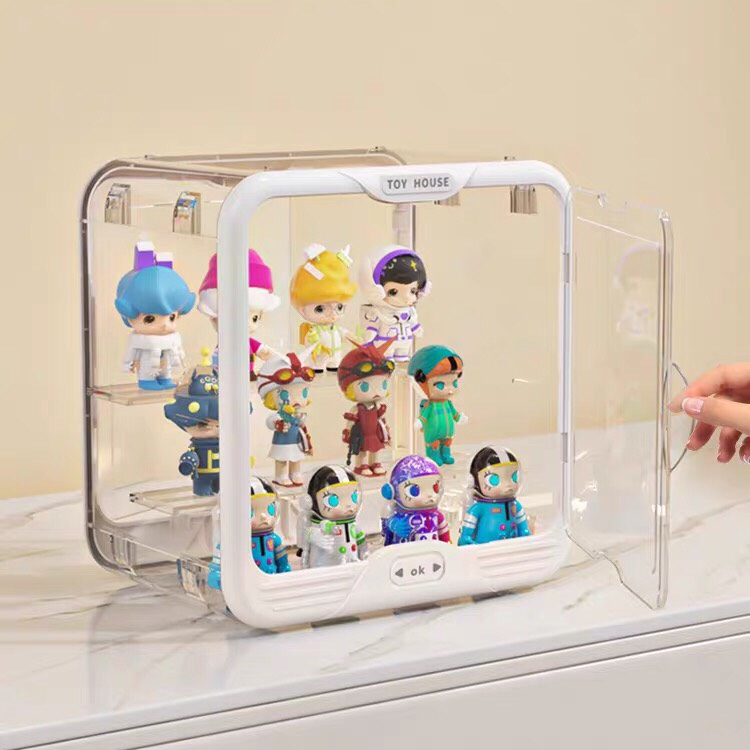 Hộp Trưng Bày Bảo Quản Mô hình Đồ Chơi Nhân Vật Popmart, Dimoo Cao Cấp - Chủ đề Toy House