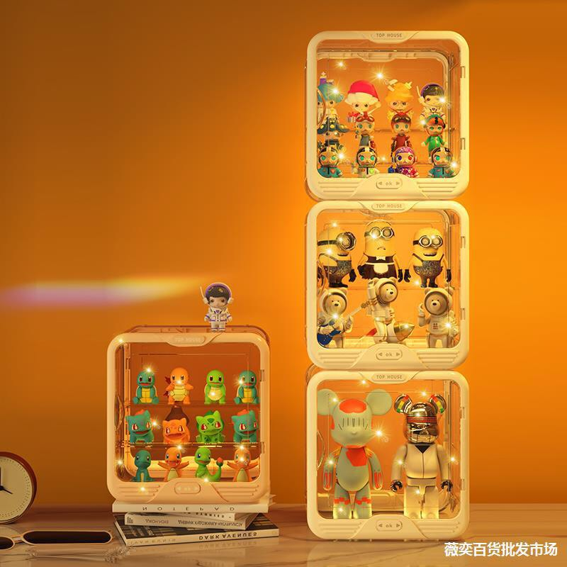 Hộp Trưng Bày Bảo Quản Mô hình Đồ Chơi Nhân Vật Popmart, Dimoo Cao Cấp - Chủ đề Toy House