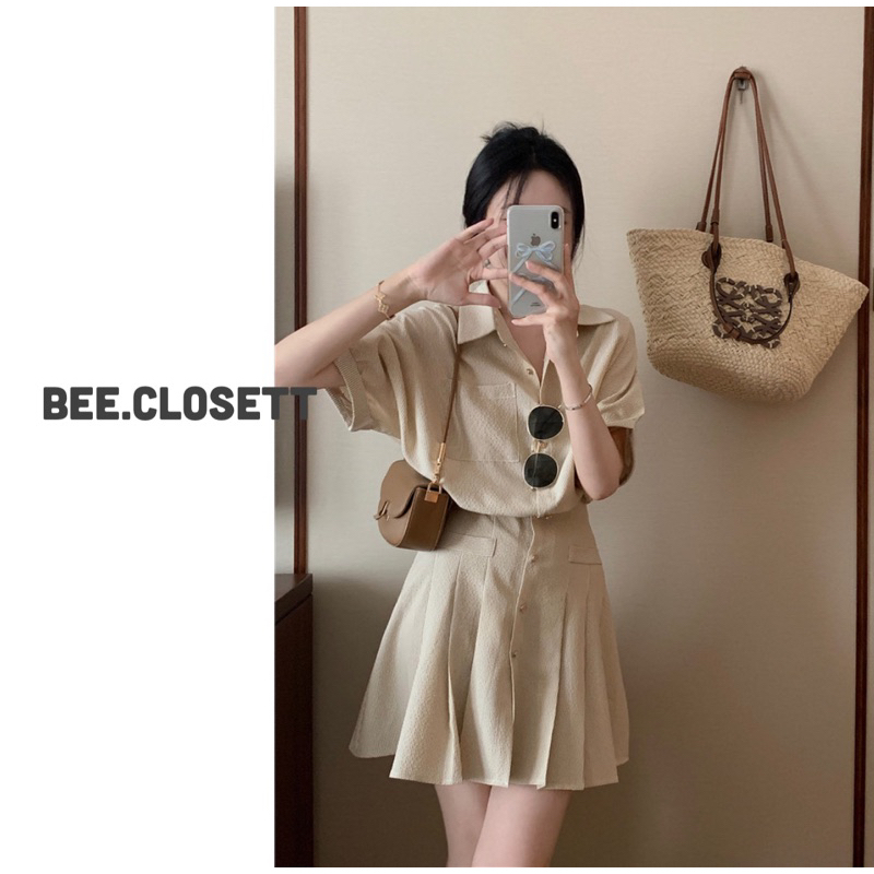 [SẴN VÀNG DÁNG NGẮN] Đầm sơ mi dáng xếp ly basic dáng ngắn và dáng dài