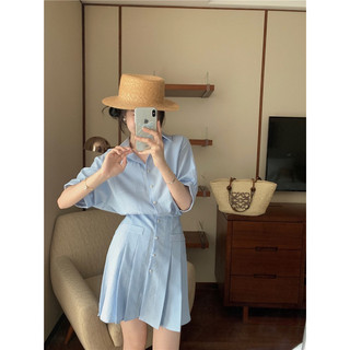 [SẴN VÀNG DÁNG NGẮN] Đầm sơ mi dáng xếp ly basic dáng ngắn và dáng dài