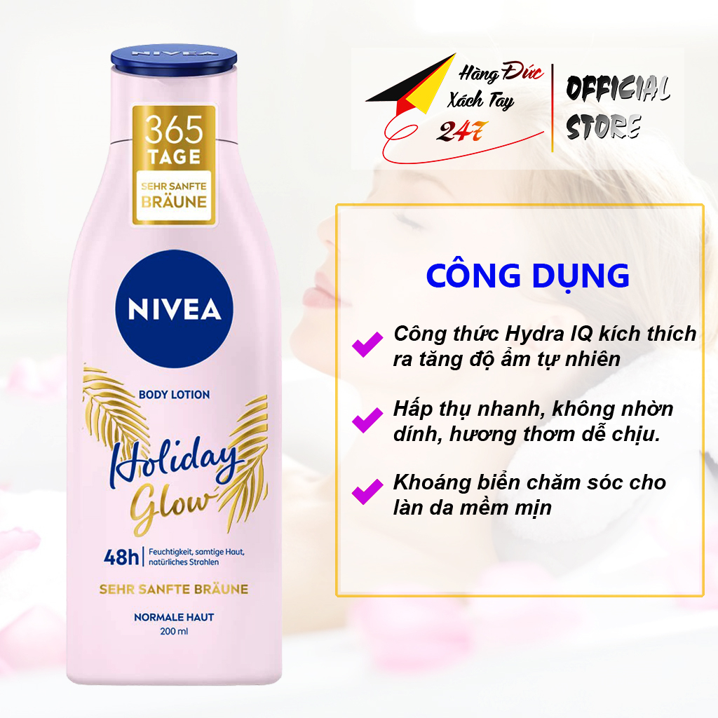 Sữa dưỡng thể NIVEA dưỡng ẩm phục hồi da, giúp mềm mịn da lưu hương lâu Bodylotion 200ml