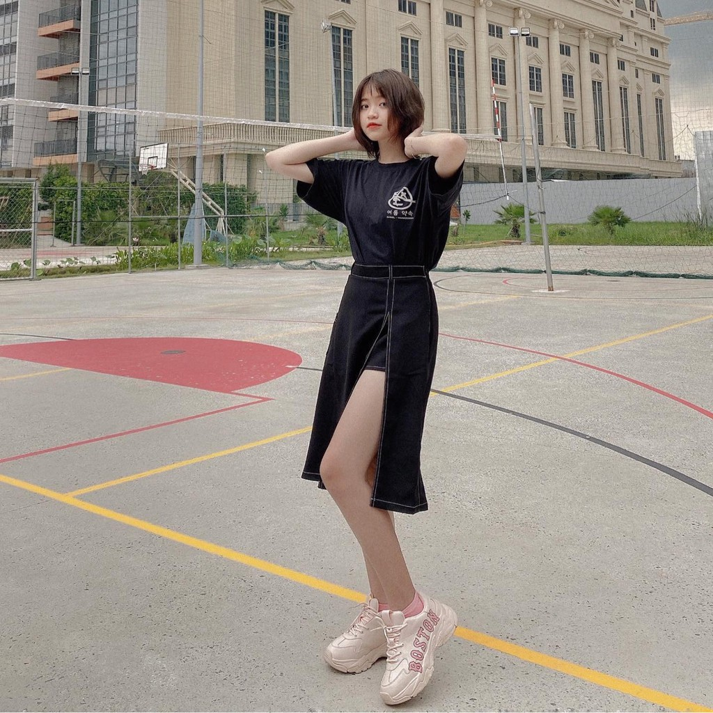 Hymaison x Ohnil - Chân Váy Xẻ Chỉ Đột - Pass nguyên tag
