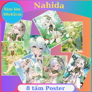 Nahida Genshin impact combo 8 tấm tranh khổ lớn poster anime game cực chất