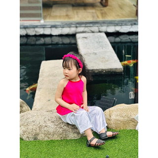 set yếm lụa đào chụp sen cho bé [HÀNG CAO CẤP]