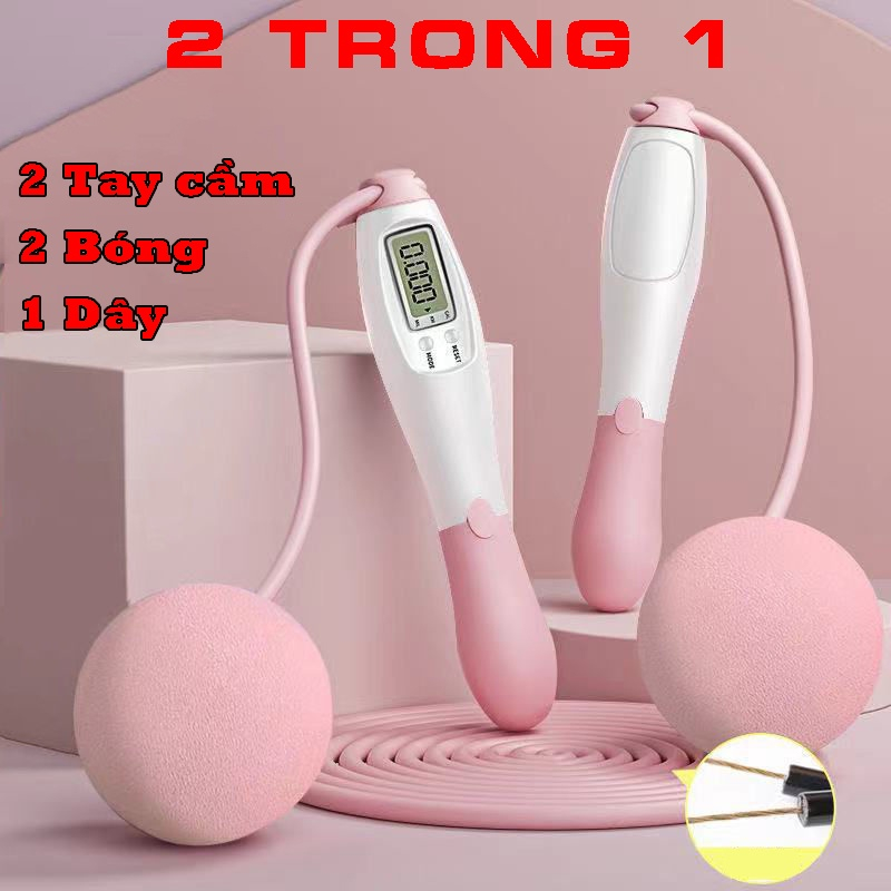 Dây nhảy thể lực đàn hồi không dây có bóng dây nhảy tập gym thể dục giảm cân