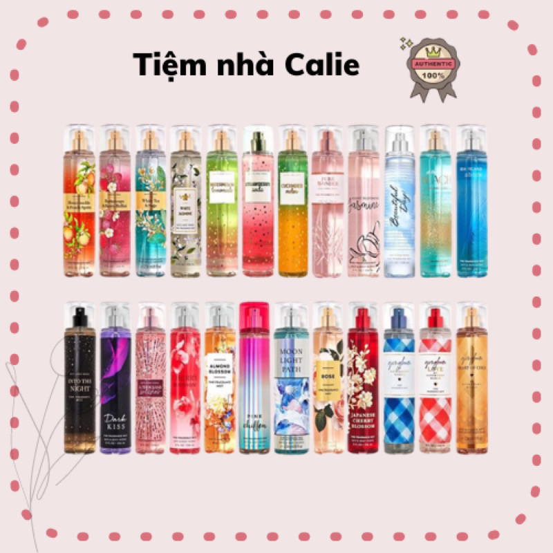 Xịt thơm Body Mist Bath & Body Works Chiết