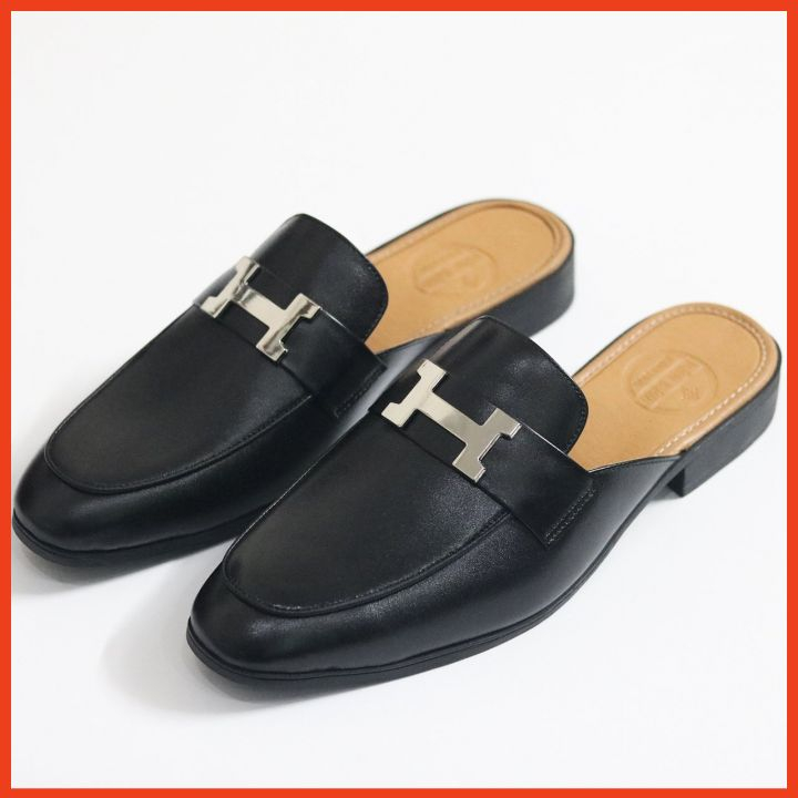 Giày Sục Nam Cao Cấp Da Bò Thật Nguyên Tấm Trẻ Trung Phong Cách Hàn Quốc Giày Da Nam Hở Gót Công Sở Đẹp