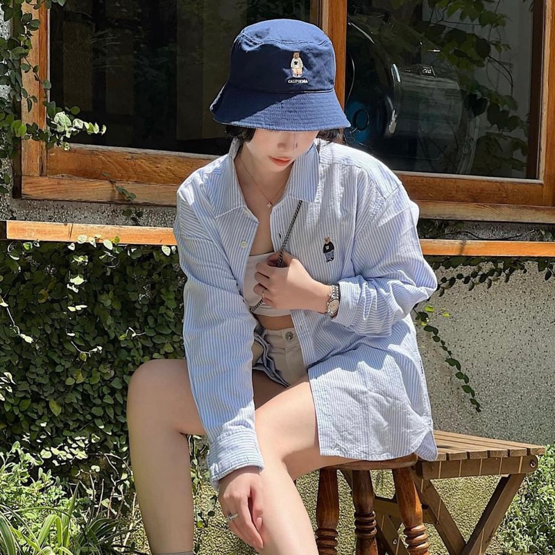 Sơ mi kẻ xanh gấu Who.au