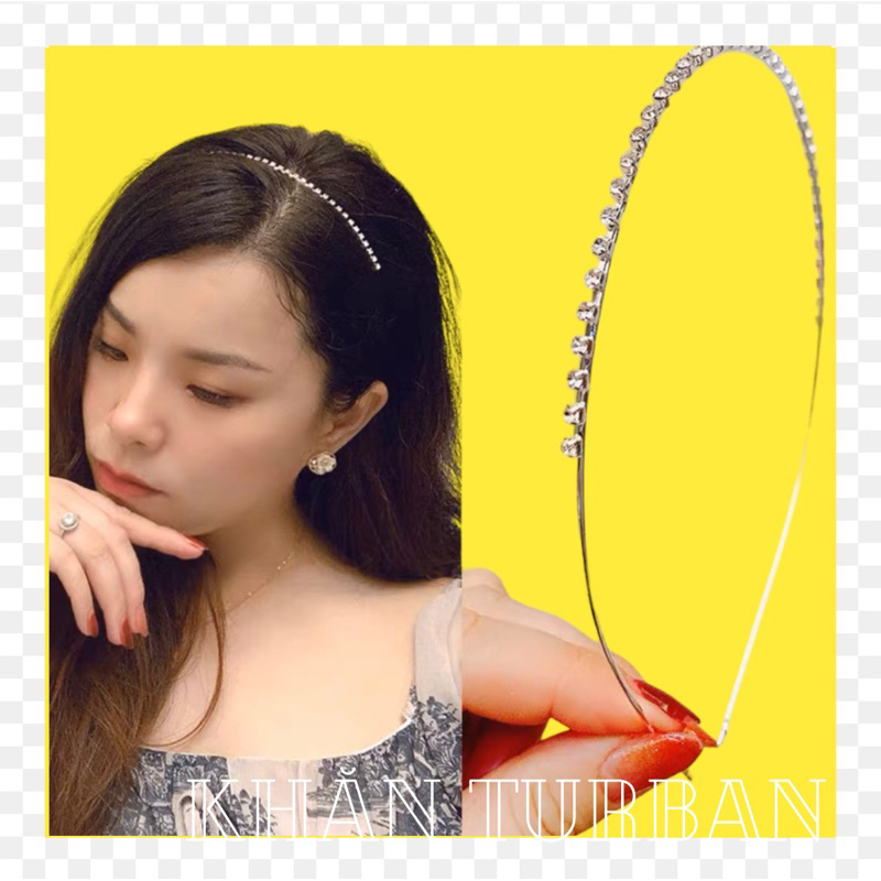 Cài tóc đính đá lấp lánh 1 hàng mảnh