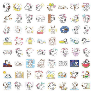 Set 60 sticker chó snoopy