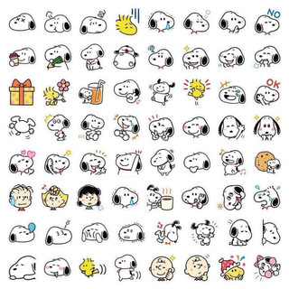 Set 60 sticker chó snoopy