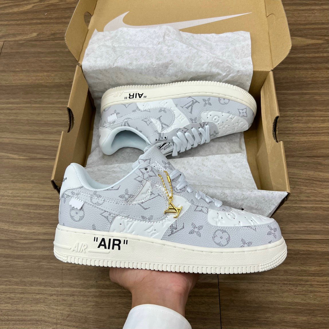 Giày _Nike Air Force 1 Lv xám, giày AF1 xám đế Air bản cao cấp full box bill phụ kiện | BigBuy360 - bigbuy360.vn