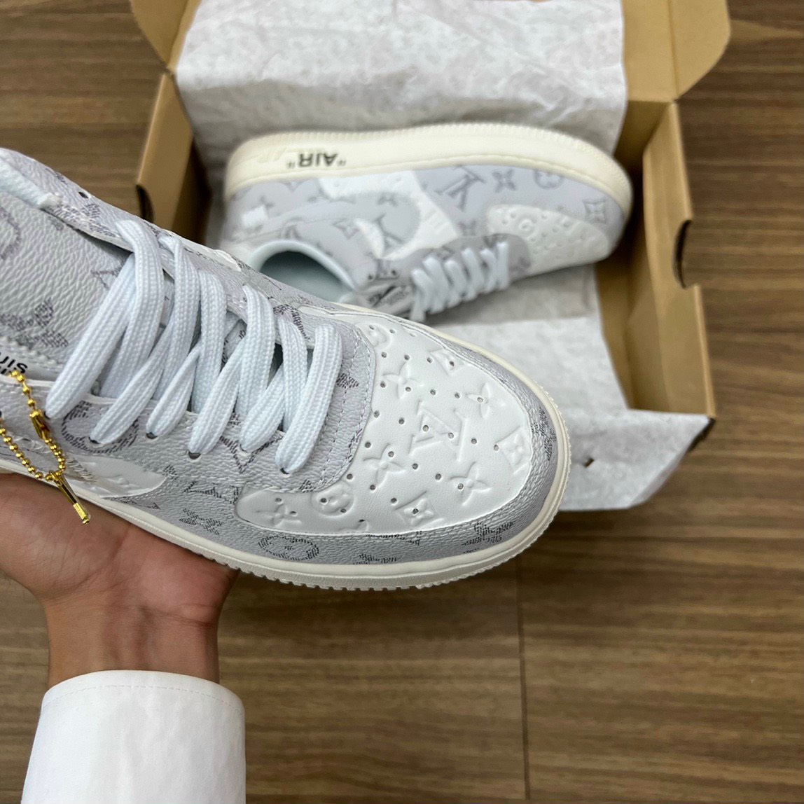 Giày _Nike Air Force 1 Lv xám, giày AF1 xám đế Air bản cao cấp full box bill phụ kiện | BigBuy360 - bigbuy360.vn