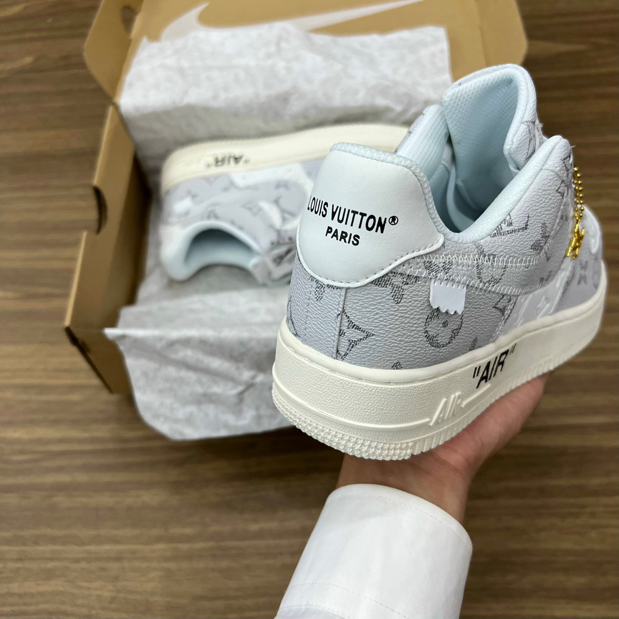 Giày _Nike Air Force 1 Lv xám, giày AF1 xám đế Air bản cao cấp full box bill phụ kiện | BigBuy360 - bigbuy360.vn