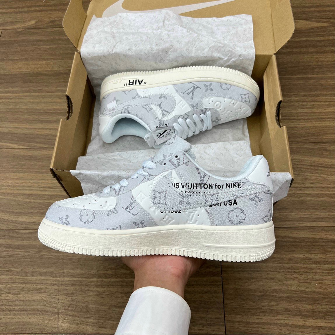Giày _Nike Air Force 1 Lv xám, giày AF1 xám đế Air bản cao cấp full box bill phụ kiện | BigBuy360 - bigbuy360.vn