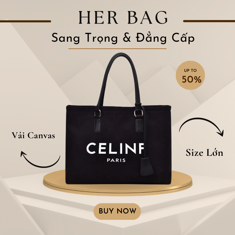 Túi Xách Tote Nữ CELINF Đeo Vai Cỡ Lớn Đựng Đồ Đa Năng Her Bag