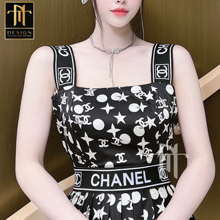 Váy 2 dây CHL dập ly chất lụa