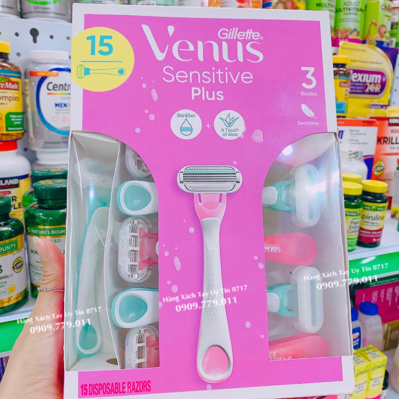 [TÁCH LẺ] Dao cạo nữ 3 lưỡi Gillette Venus Sensitive chuẩn USA dành cho da nhạy cảm
