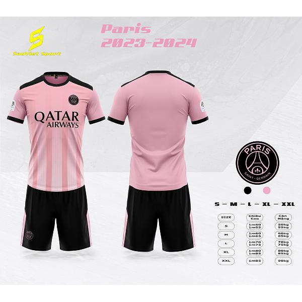 Bộ Quần Áo Đá Banh CLB PSG Mùa Giải 2023-2024 - Chất Vải Mềm Mại, Thoáng Mát