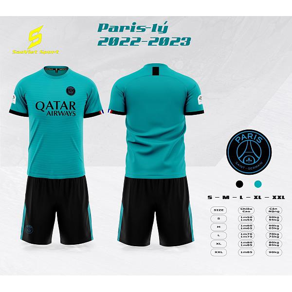 Bộ Quần Áo Đá Banh CLB PSG Mùa Giải 2023-2024 - Chất Vải Mềm Mại, Thoáng Mát