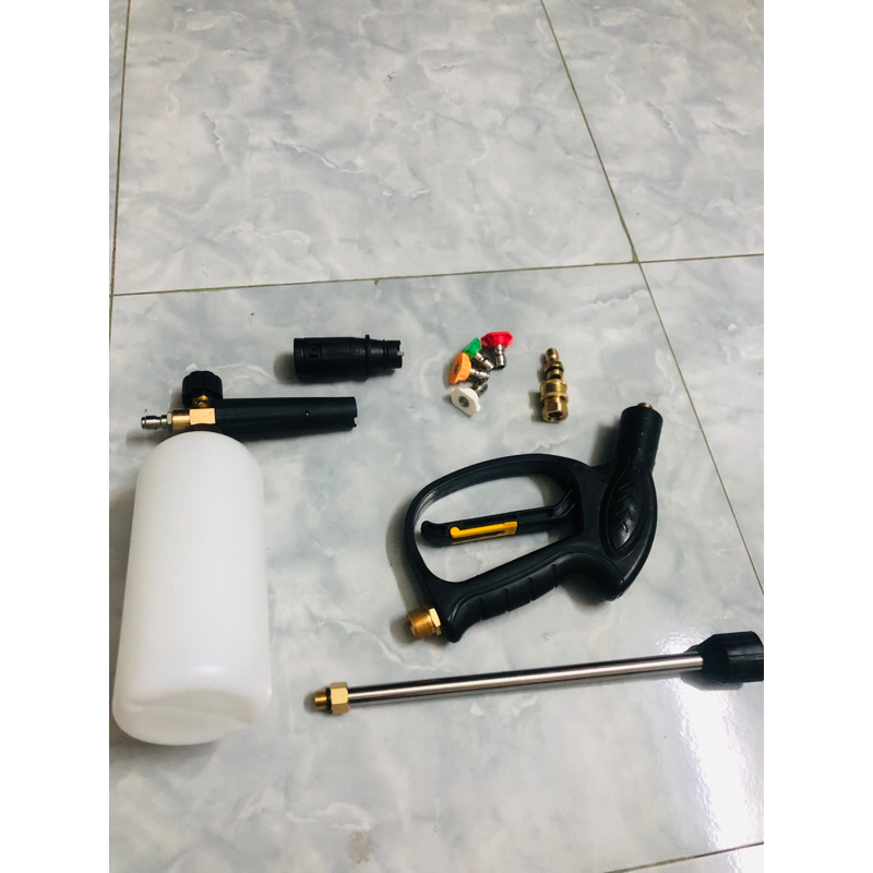 Súng rửa xe súng xịt áp lực cao ren 22mm lắp máy rửa xe gia đình