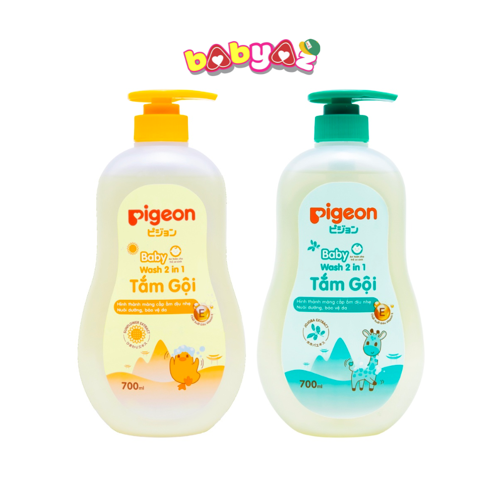 Sữa Tắm Gội Pigeon 700ml Sữa Tắm Toàn Thân Cho Bé Sơ Sinh 2in1 Trẻ Em Chai Vòi 700ml