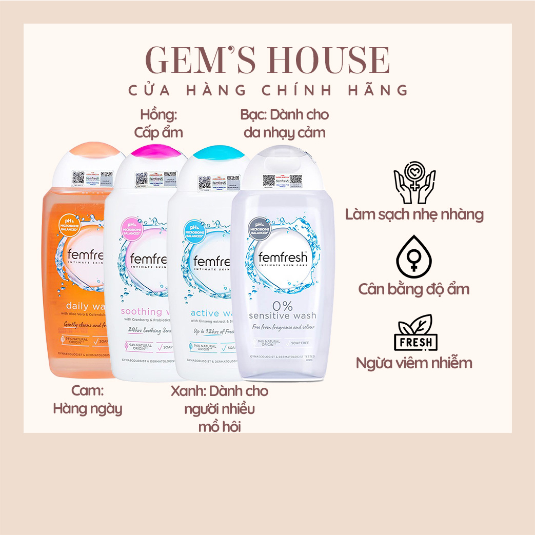 DUNG DỊCH VỆ SINH PHỤ NỮ FEMFRESH 250ML (Chính hãng)
