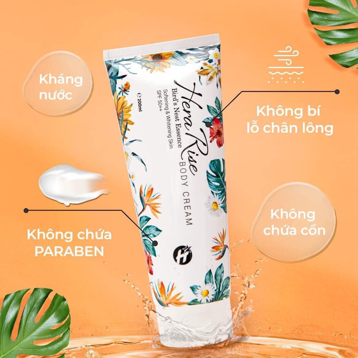 Kem dưỡng thể Dưỡng trắng da body Hera Rise toàn thân kích trắng nâng tone SPF50+
