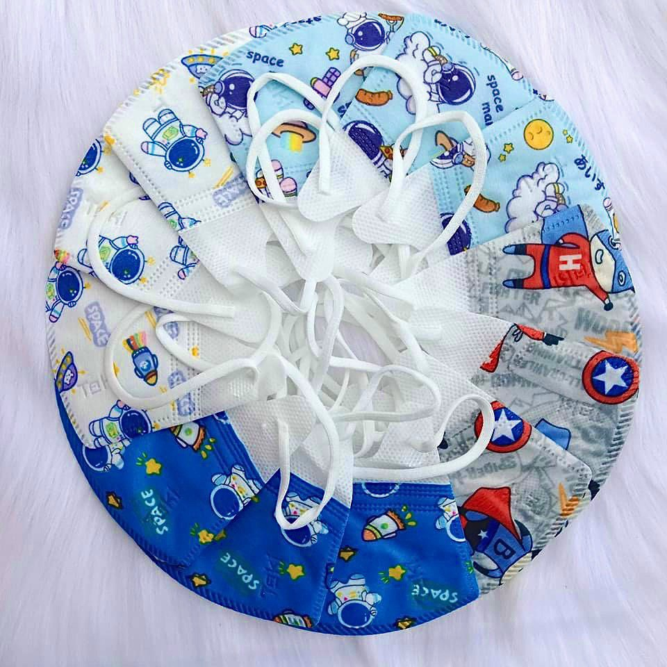 Combo 10- 50 Chiếc Khẩu Trang Y Tế TRẺ EM 5D Taki In Hình Hoạ Tiết Cho Bé 0-3 Tuổi