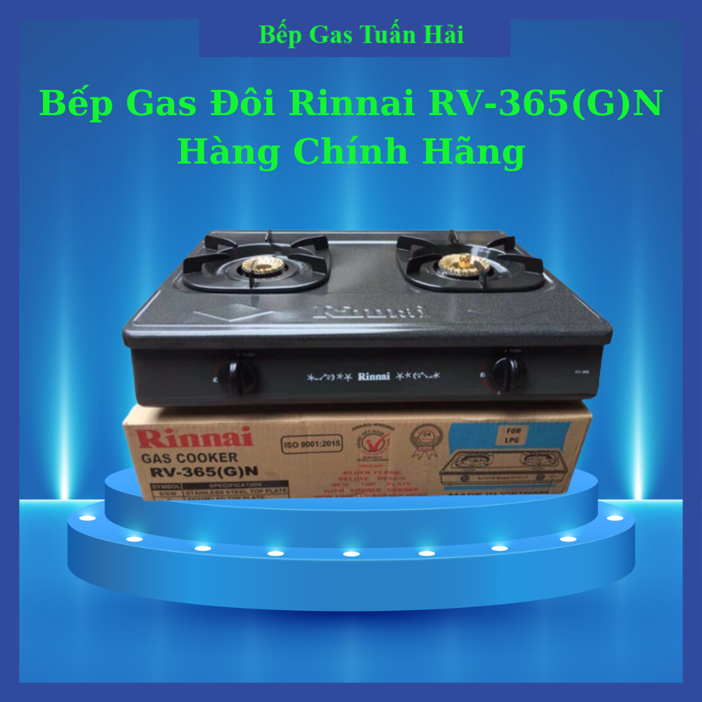 Bếp Gas Đôi Rinnai RV-365(G)N, Họng Đồng, Tiết Kiệm Gas