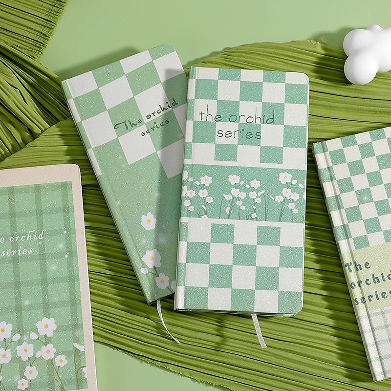 PRUE CORNER Sổ tay A6 gáy cứng caro phong cách Mori - Mori style notebook with gridline pages