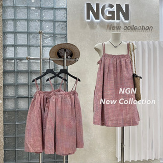 Váy 2 dây kẻ hồng siêu xinh NGN