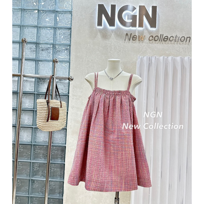 Váy 2 dây kẻ hồng siêu xinh NGN