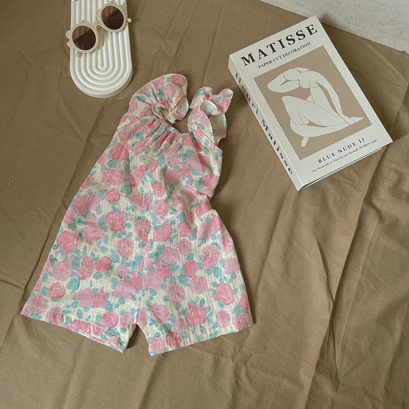 Bộ liền thân hoa hồng vai bèo chun Tiệm Su Kids