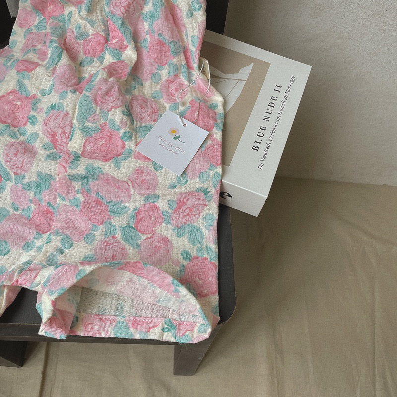 Bộ liền thân hoa hồng vai bèo chun Tiệm Su Kids