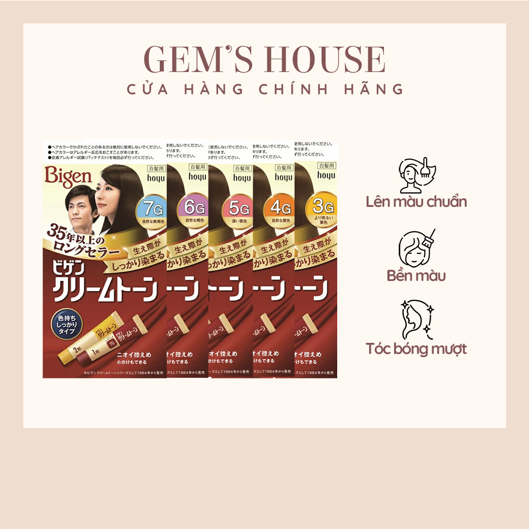 Thuốc nhuộm tóc phủ bạc mềm tóc bền màu Bigen Nhật Bản 80g