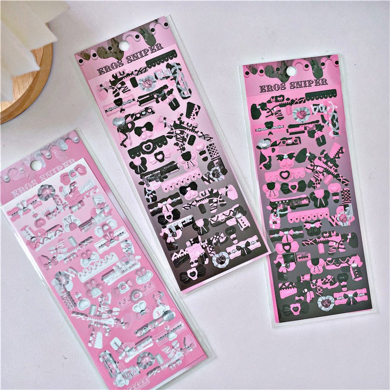 Sticker trang trí kim tuyến họa tiết vũ khí hàn quốc sang trọng