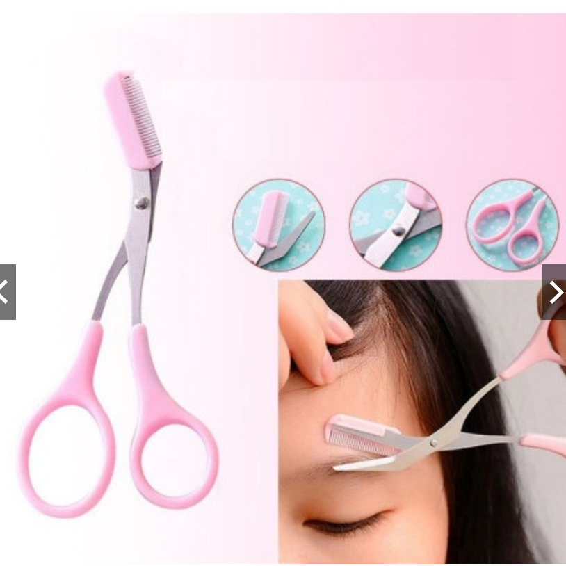 Kéo cắt tỉa chân mày Hàn Quốc 2 trong 1 - Kéo tỉa chân mày đẹp, kéo cắt lông mày Mini BrownClass Cho Phái Đẹp