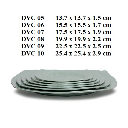 Dĩa vuông cạn nhựa Melamine vân đá ngọc