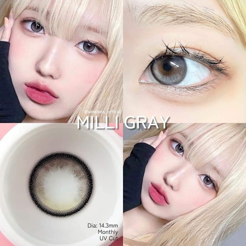 KÍNH ÁP TRÒNG HÀN QUỐC- LENS XÁM (Gray) TẶNG KÈM KHAY ĐƠN ĐỰNG LENS