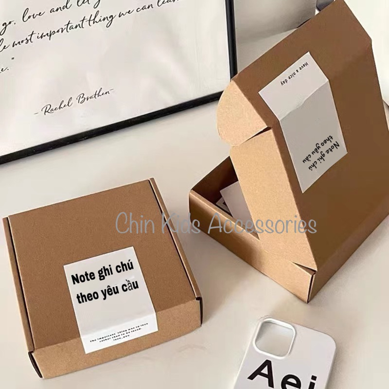 Đóng hộp sản phẩm làm quà tặng, ghi chú đánh máy, note lời chúc theo yêu cầu