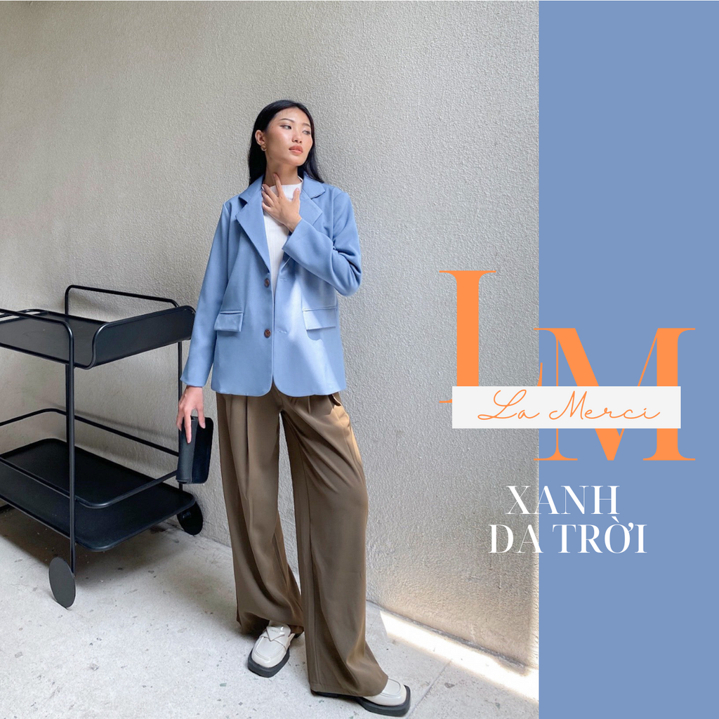 Áo blazer nữ, áo vest dài tay công sở 2 lớp, có đệm vai nhẹ, có túi phong cách Hàn Quốc - LaMerci BL02