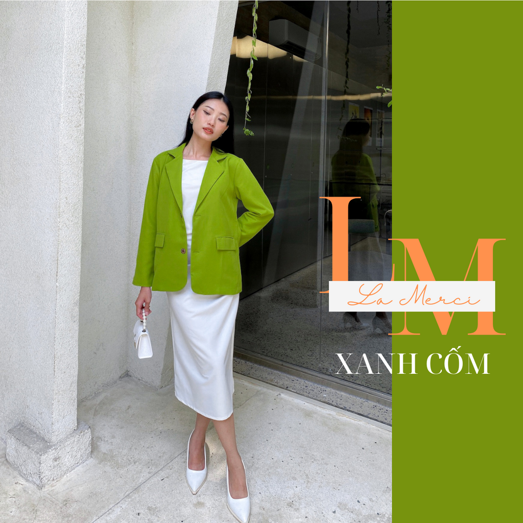 Áo blazer nữ, áo vest dài tay công sở 2 lớp, có đệm vai nhẹ, có túi phong cách Hàn Quốc - LaMerci BL02