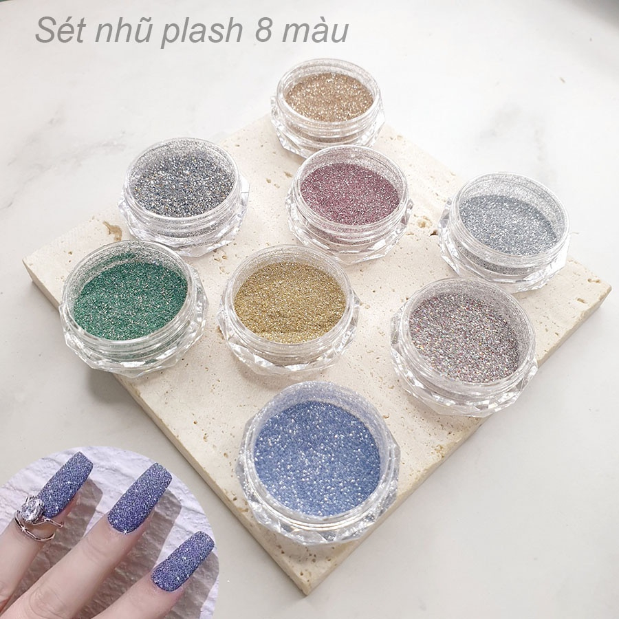 Set nhũ rắc flash siêu sáng - nhũ kim cương - Hotrend Chanh Nail