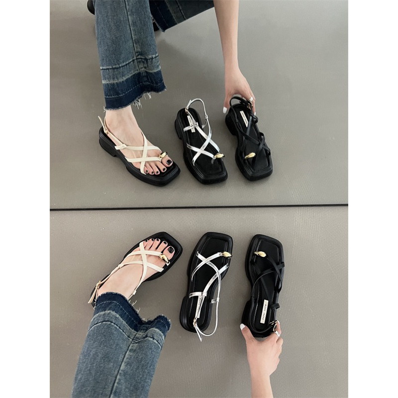 sandal gót cao dây chéo dapai show mẫu mới hè 2023
