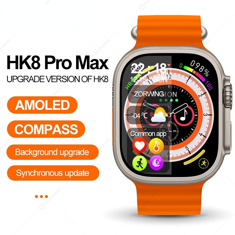 Đồng Hồ Thông Minh HK8 Pro Max Tặng Kèm Dây Đeo Cao Cấp Màn Ultra 2.12. Màn Hình Siêu Supper Amoled Siêu Tràn Viền