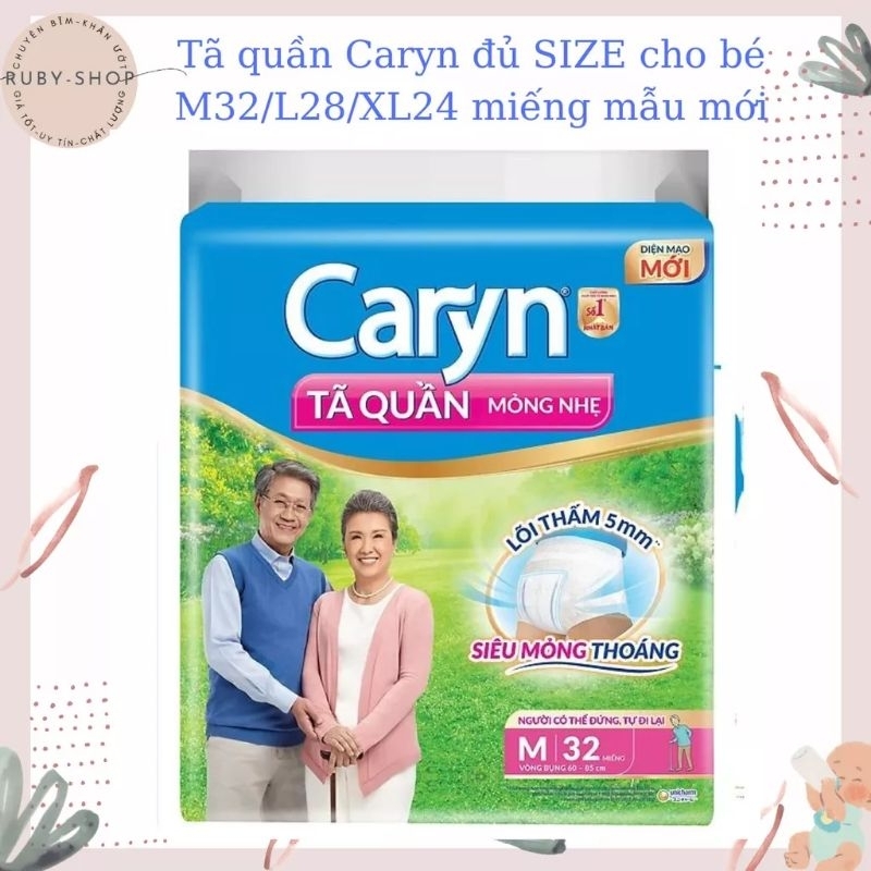 《HCM》Tã quần Caryn siêu nhẹ dành người già , người bệnh hạn chế khả năng đi lại M32 / L28 / XL24 ( HSD : 2027)