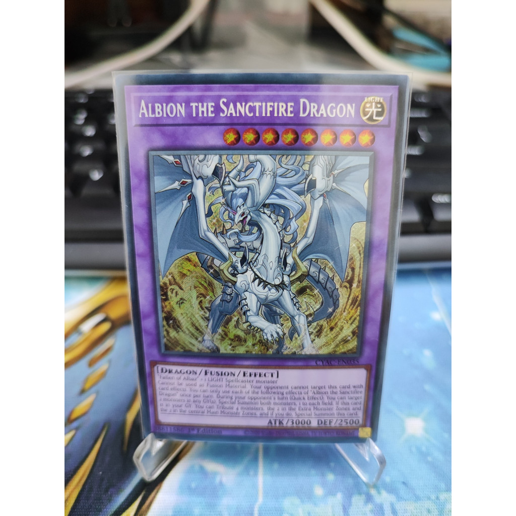 [Yugioh Funny Shop] 1 lá thẻ bài Albion the Sanctifire Dragon - CYAC-EN035 - Secret Rare 1st Edition