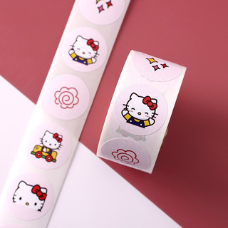 Cuộn 500 sticker tem dán gói hàng trang trí Hello Kitty